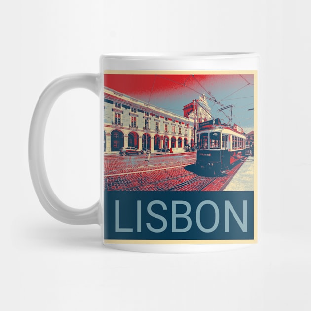 Lisbon in Shepard Fairey style design by Montanescu